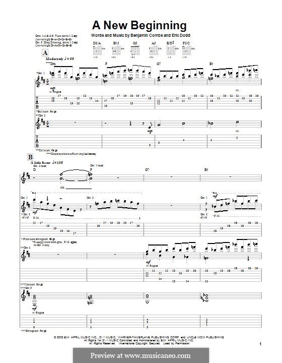 A New Beginning (Good Charlotte) por B. Combs, E. Dodd em músicaNeo