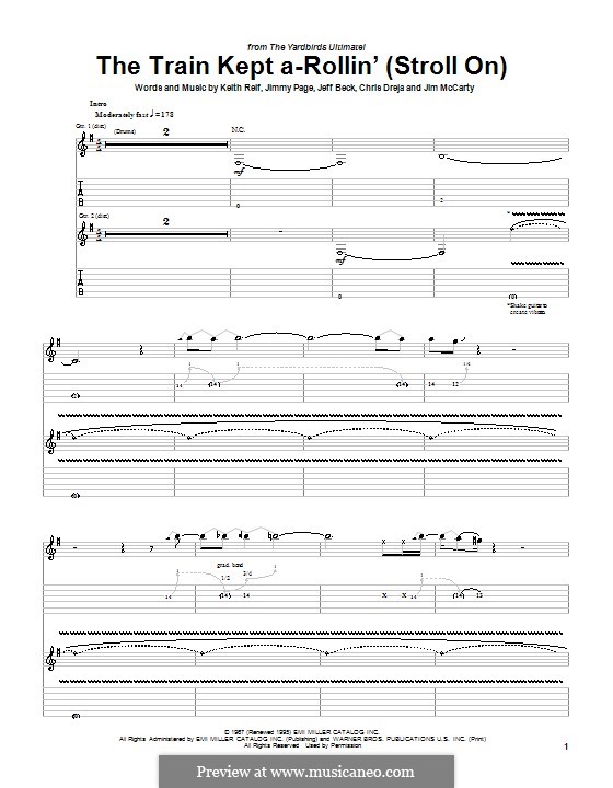 The Train Kept ARollin' (Stroll On) por J. Beck, J. Page, K. Relf em