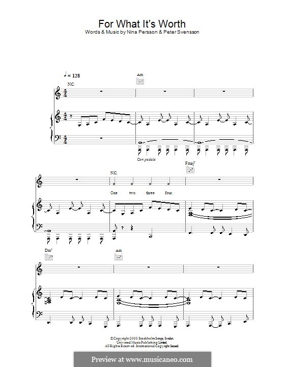 For What It's Worth (The Cardigans) por N. Persson, P. Svensson em músicaNeo