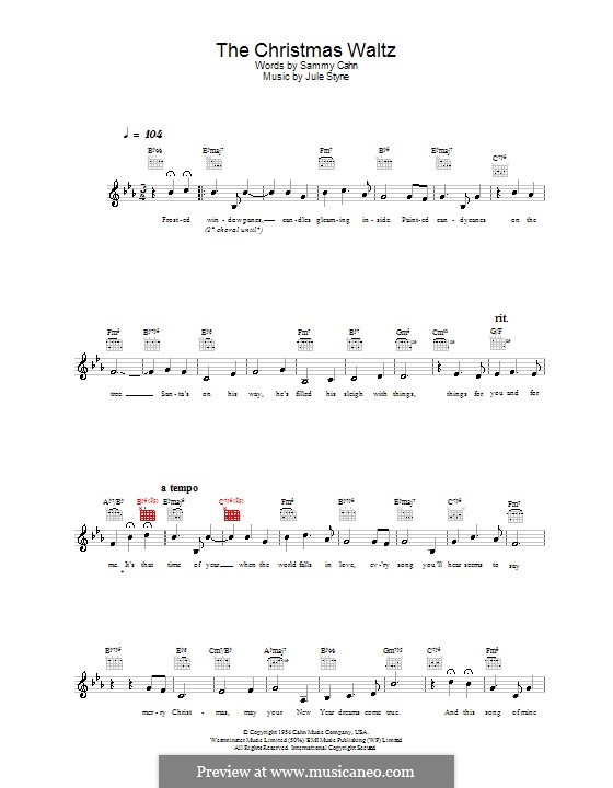 The Christmas Waltz por J. Styne Partituras on músicaNeo