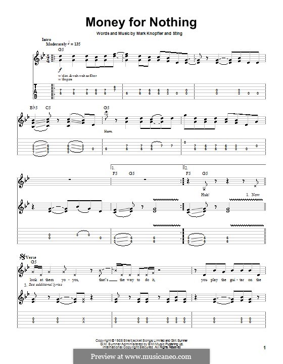Dire Straits Money For Nothing Lyrics AZLyrics.com
