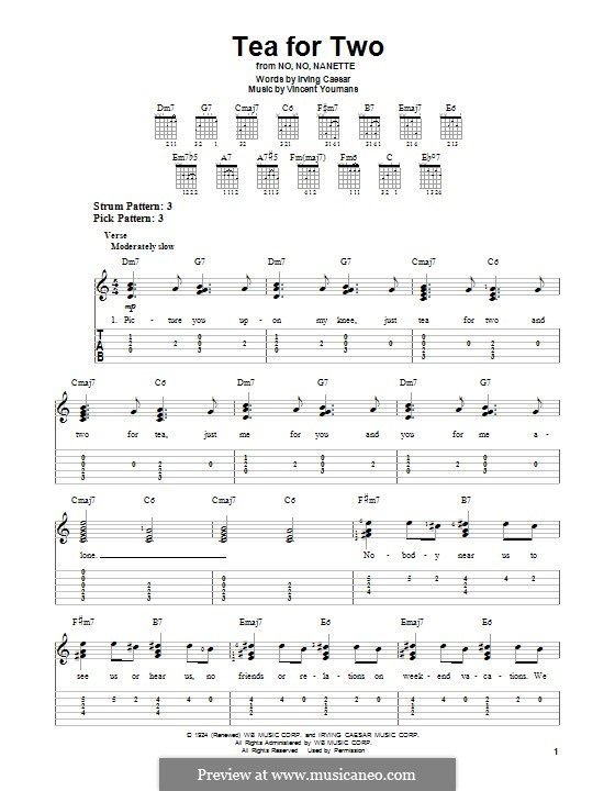 В. Юманс Tea For Two (from No, No, ноты на MusicaNeo