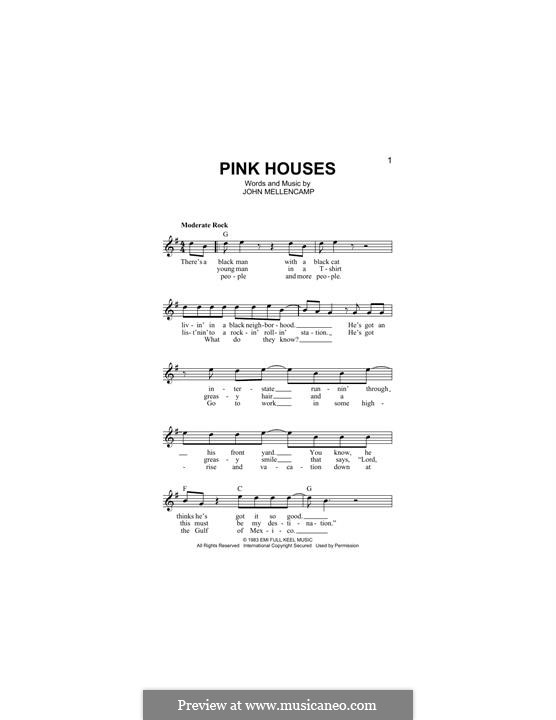 J. Mellencamp Pink Houses ноты на MusicaNeo