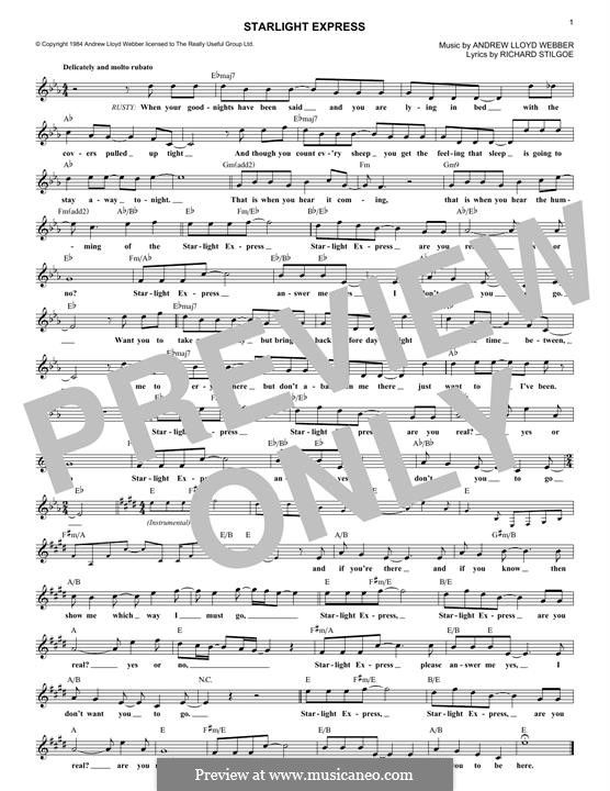 A.L. Webber Starlight Express (Звёздный экспресс) ноты на MusicaNeo
