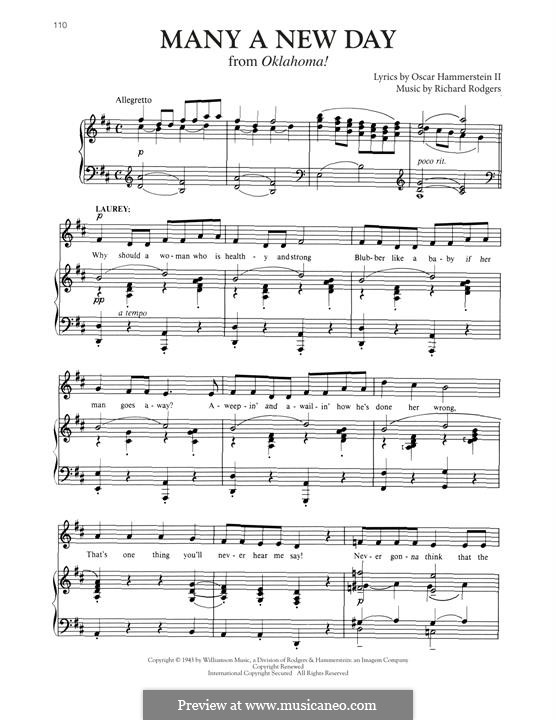 R. Rodgers Many a New Day (from Oklahoma!) ноты на MusicaNeo