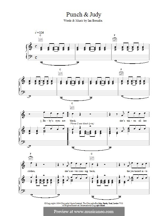 I. Broudie Punch and Judy (The Lightning Seeds) ноты на MusicaNeo