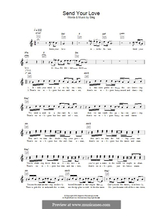 Sting Send Your Love ноты на MusicaNeo