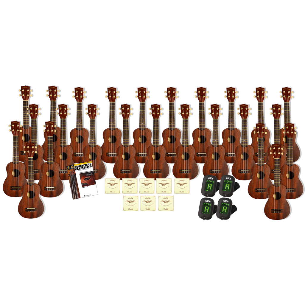 Makala MKS Soprano Ukulele Classroom Set, Set of 25 Ukuleles Music ConstructED