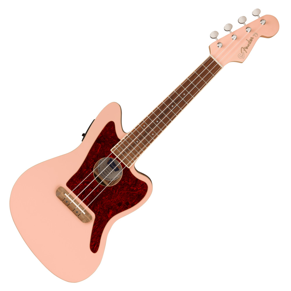 Fender Fullerton Jazzmaster Ukulele, Walnut Fingerboard, Shell Pink