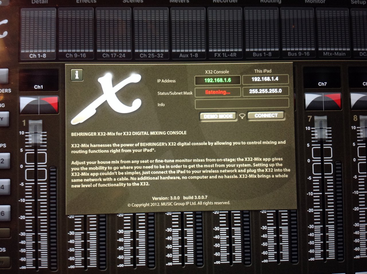 X32Mix auf IPad verbindet sich nicht mit dem Pult MusikerBoard