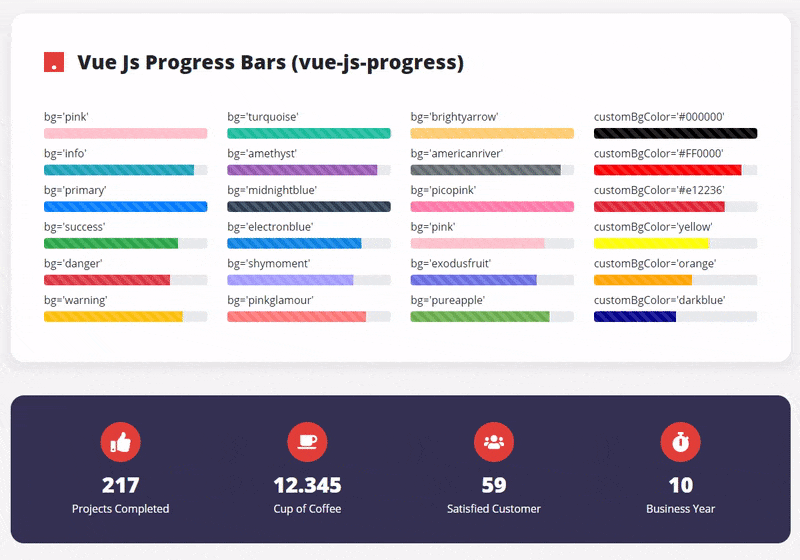 Animated Progress Bars with VueJS