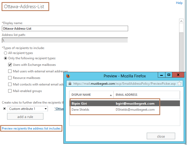 Configure Address Lists in Exchange Server 2013MustBeGeek