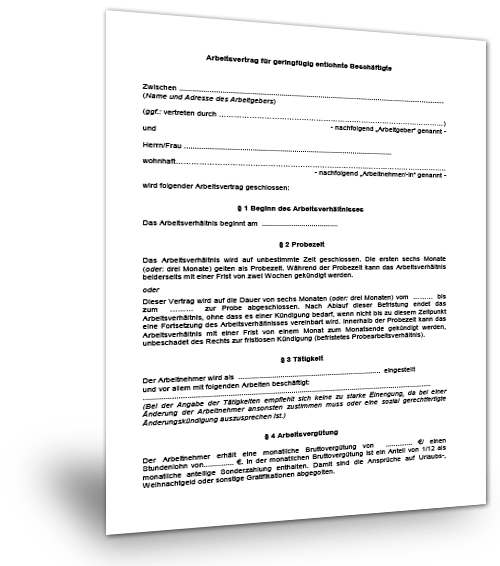Mustervertrag Minijob Musterix
