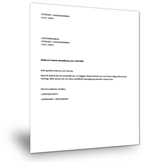 Widerrufsrecht Musterbrief