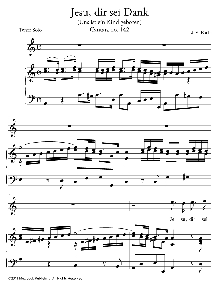 Partition piano bach