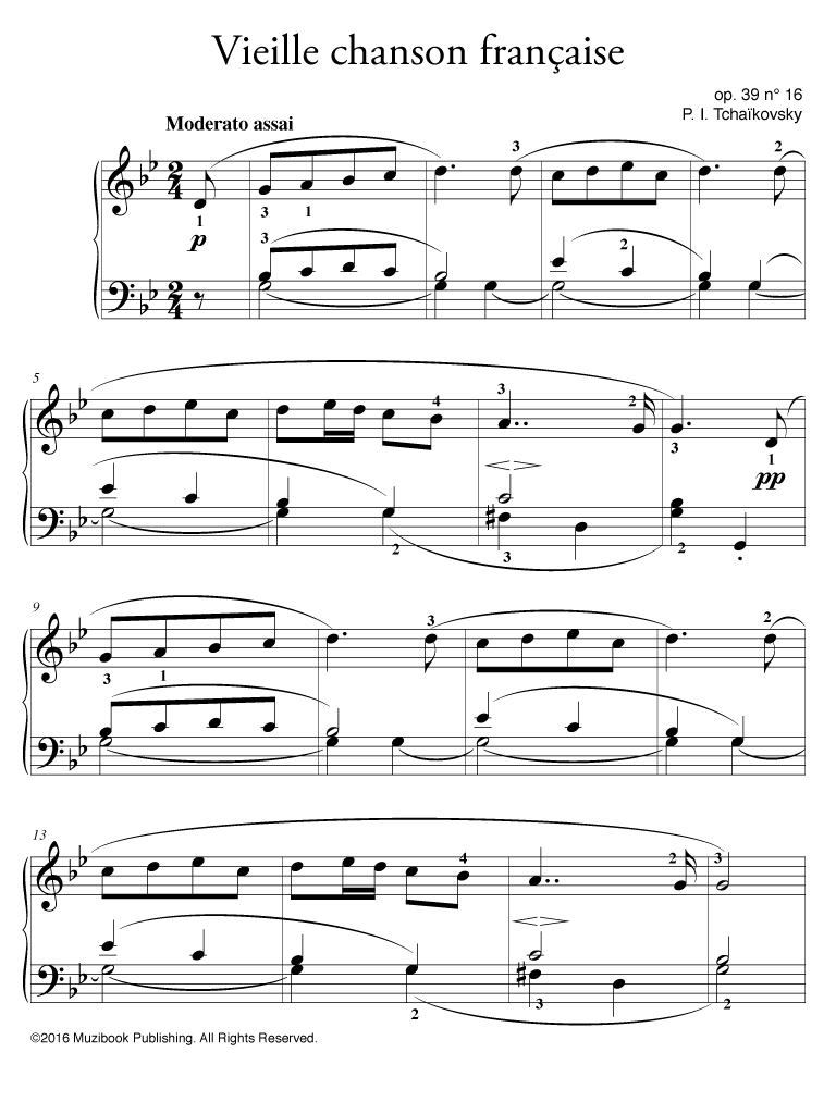 3 Morceaux de Tchaïkovsky à l'usage du premier cycle Piano Piotr