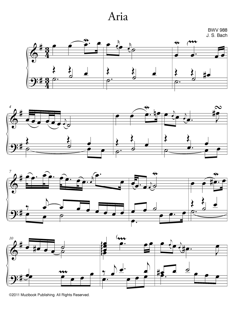 Partition piano bach