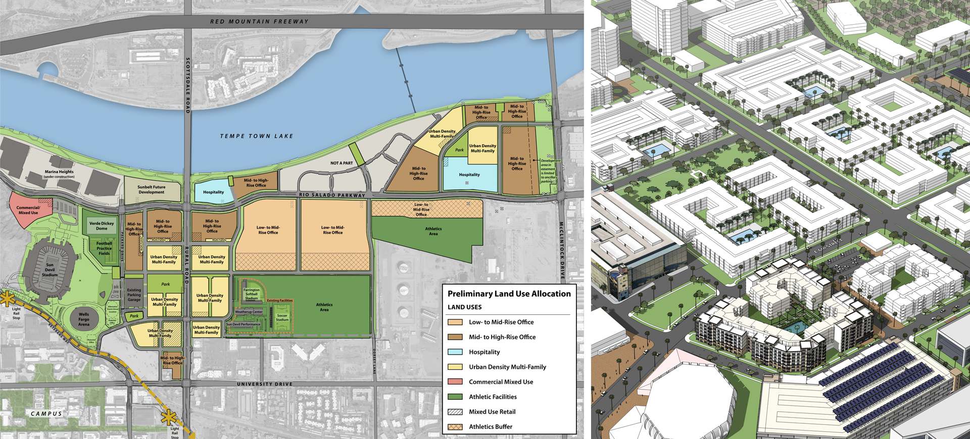 Asu School Of Social Work Tucson Campus Map ASU District Master Plan MVE Architects
