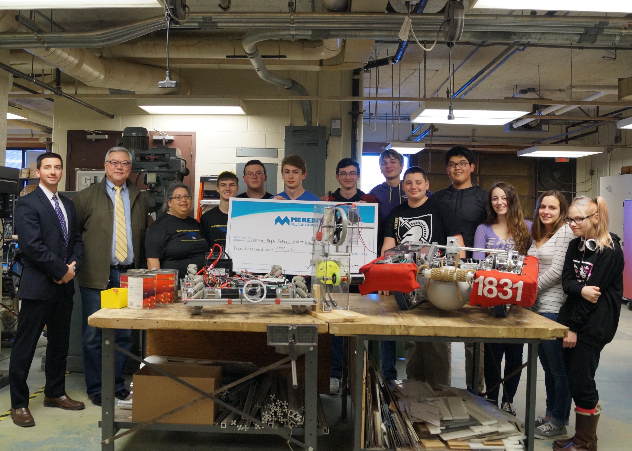 Gilford High School’s FIRST Robotics Team Receives 5000 Contribution