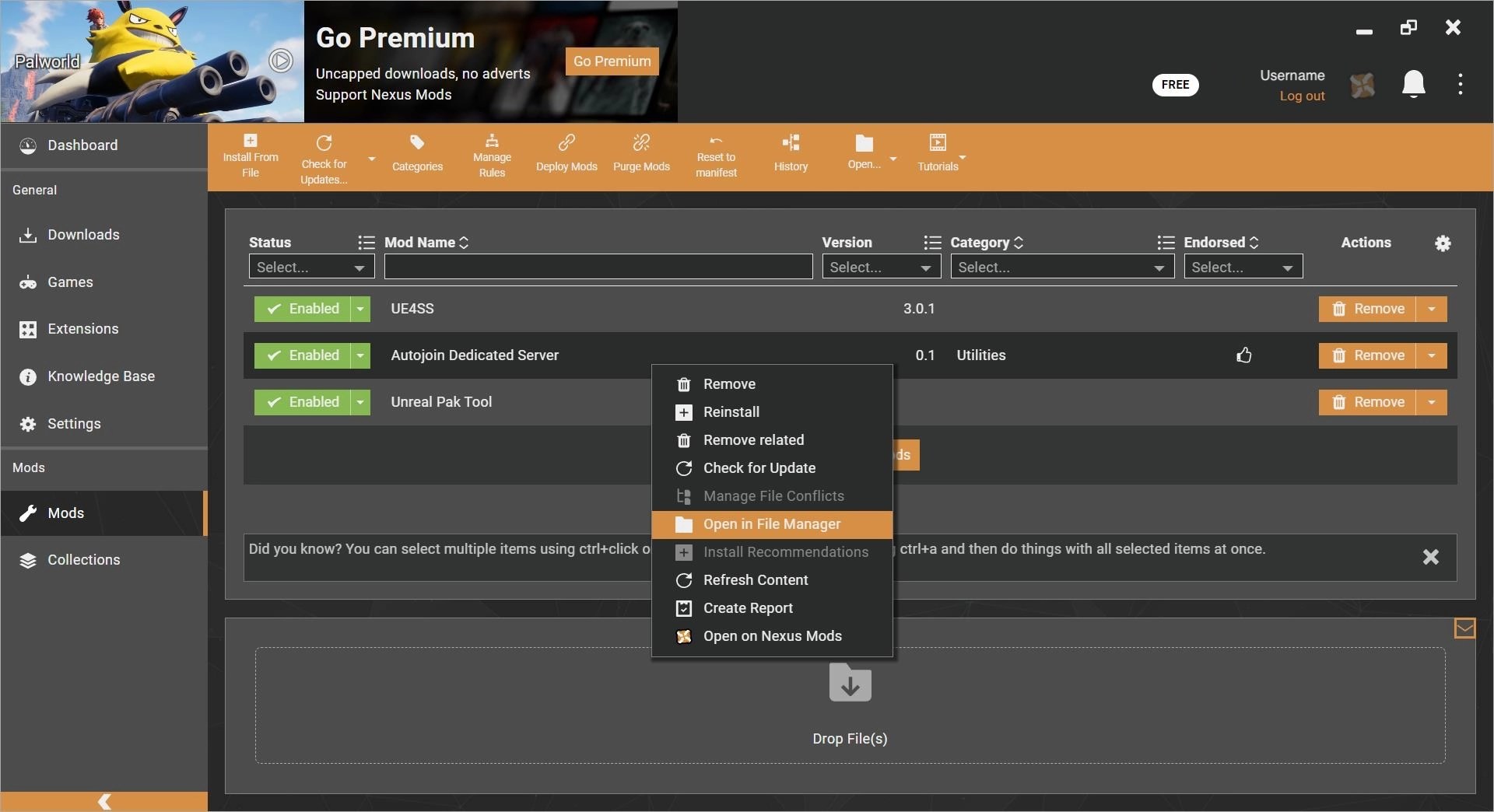 幻兽帕鲁 Mods 安装详解：使用 Vortex 手把手教程 明无梦