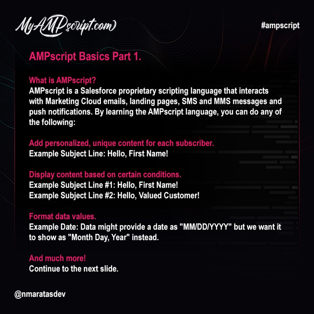 AMPscript Basics Part 1