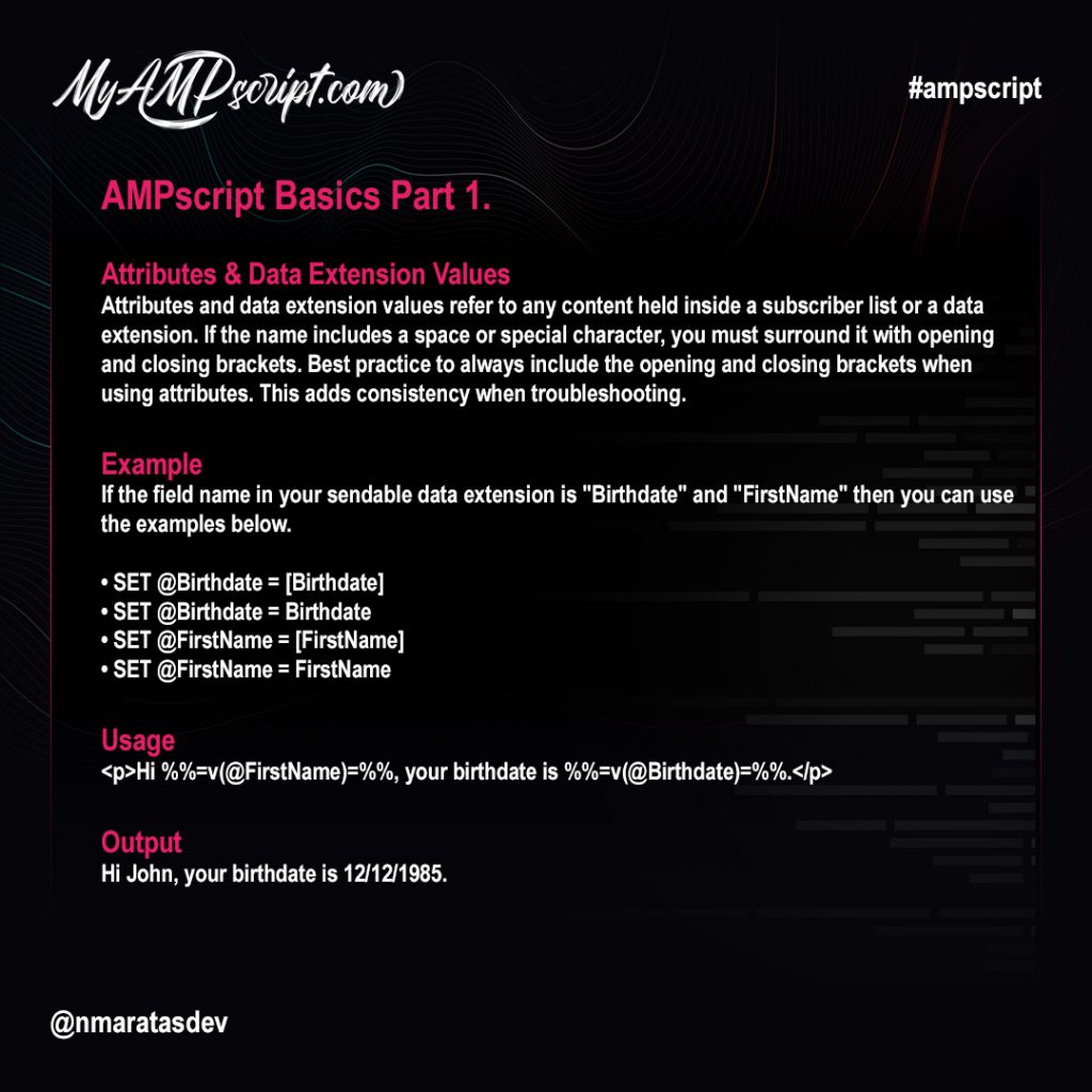 AMPscript Basics Part 1