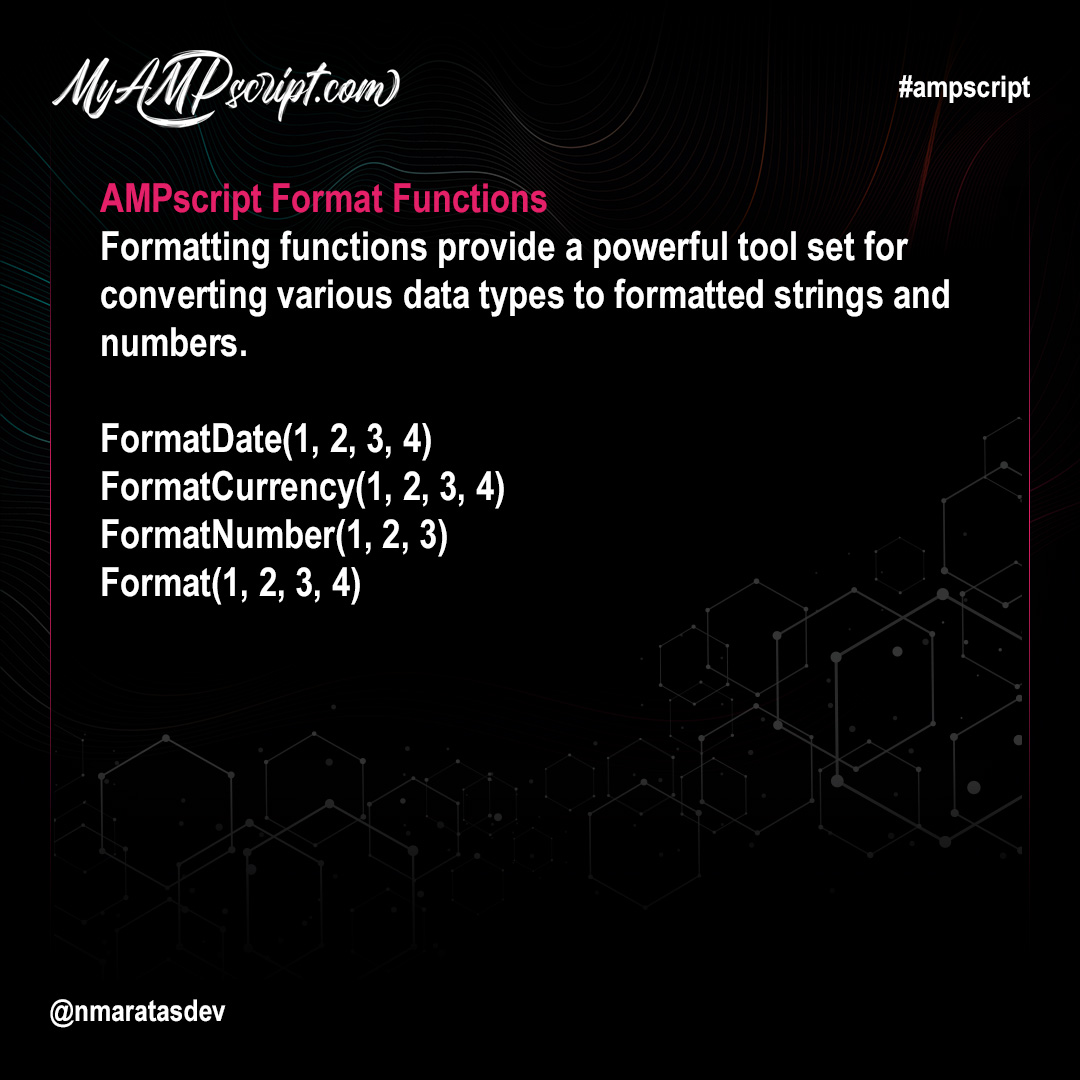 AMPscript Format Functions Beginner Level