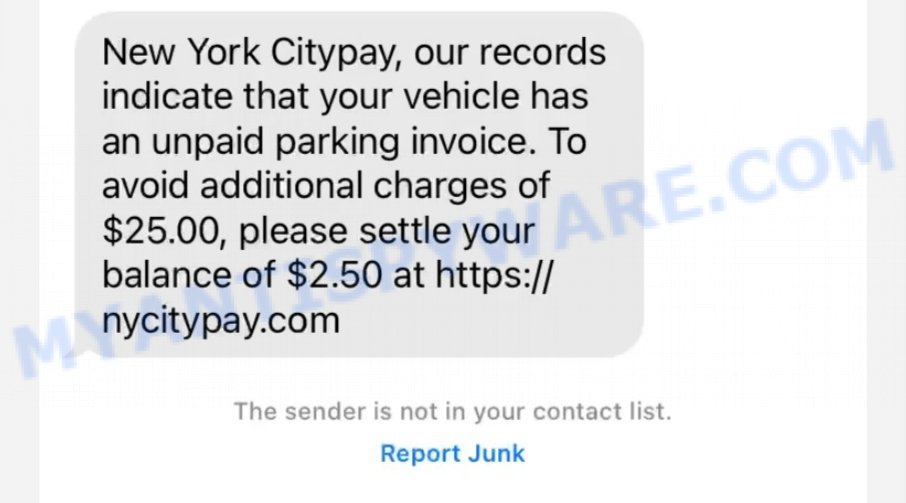 NY Citypay 'Unpaid Parking Invoice' Text Scam Alert What You Need to Know(03)
