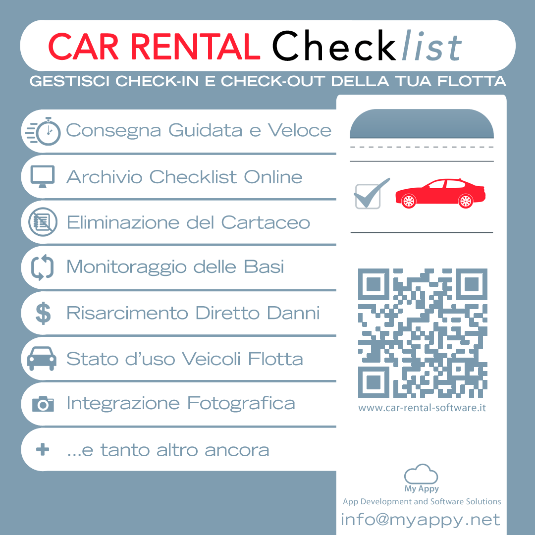 Car Rental Checklist Software My Appy app development and software