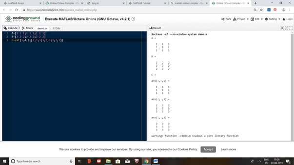 Arrays in Matlab help