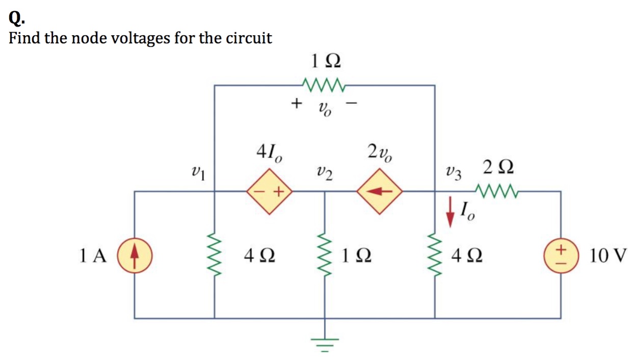 Find The Node Voltages for the Circuit Physics Assignment Question