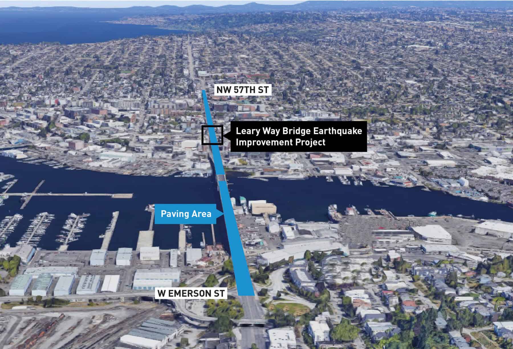 Construction and paving on Ballard Bridge and 15th Ave to begin later