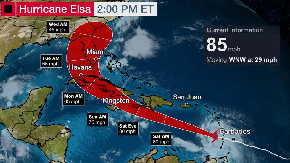 Hurricane Elsa Forms in the Atlantic