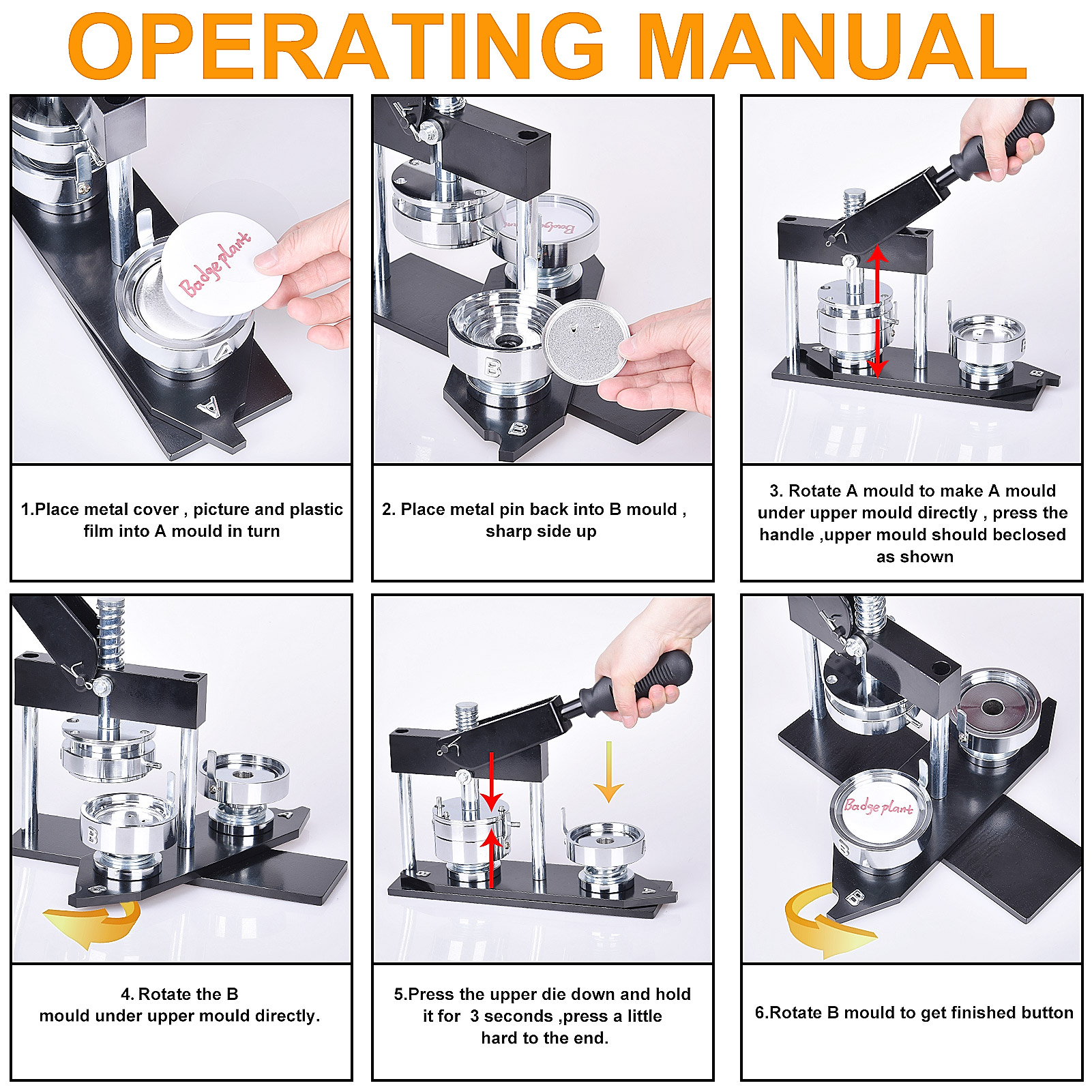 56mm round button making machine kit on hot sale