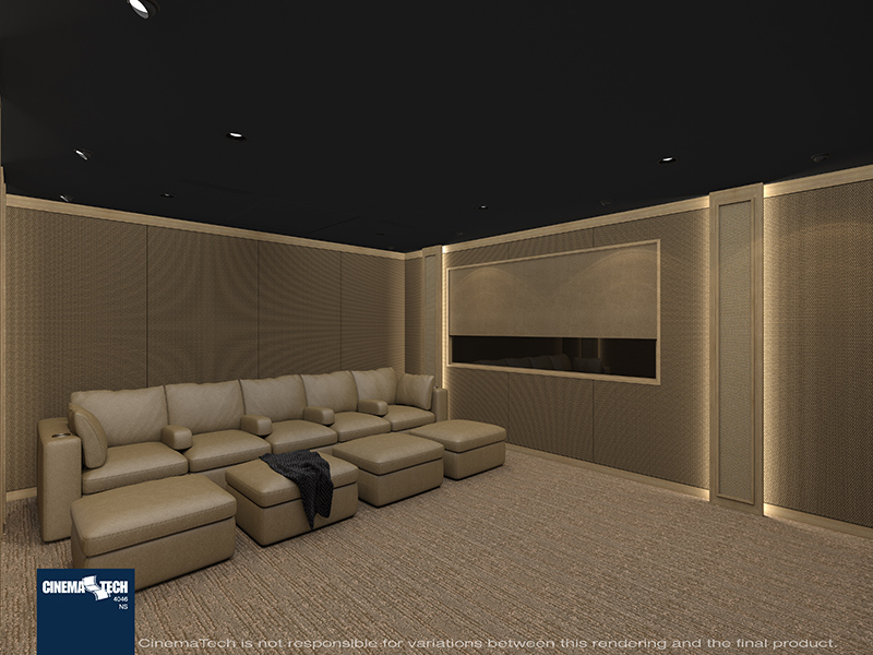 Leather Media Room Couch with Arm Rests