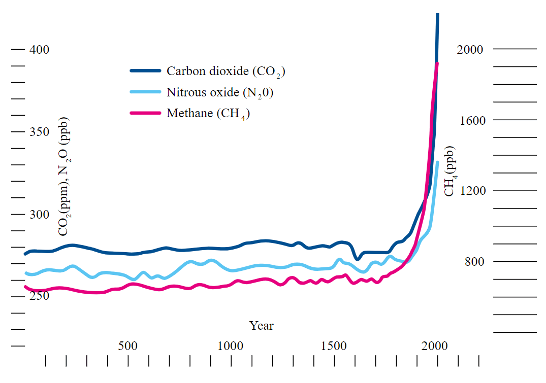 What is the anthropogenic greenhouse effect?