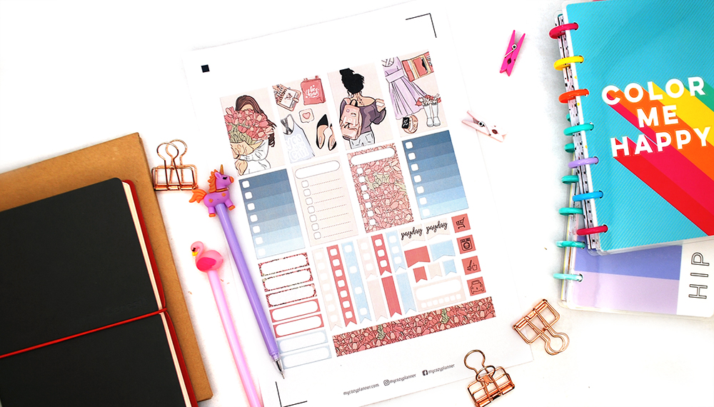 Free Planner Girl Stickers. Free digital downloads - My Cozy Planner