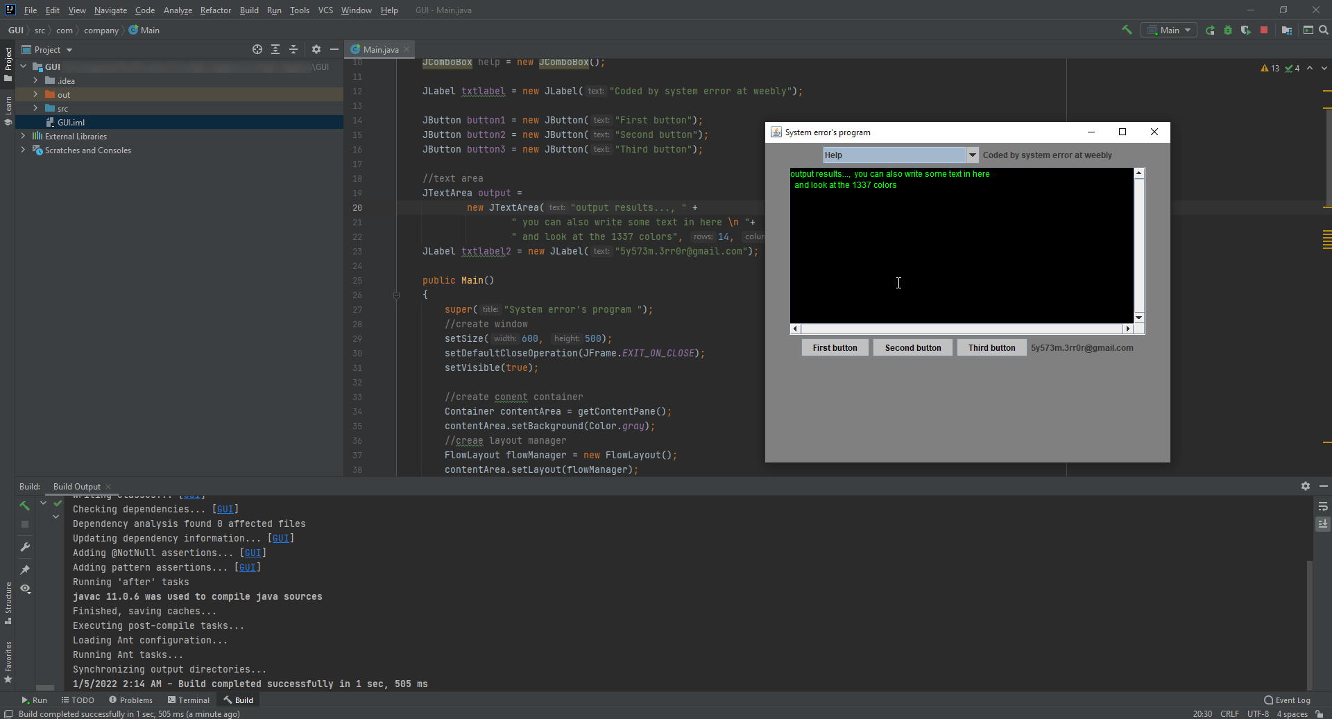 Java Swing GUI Example Program MYCPLUS