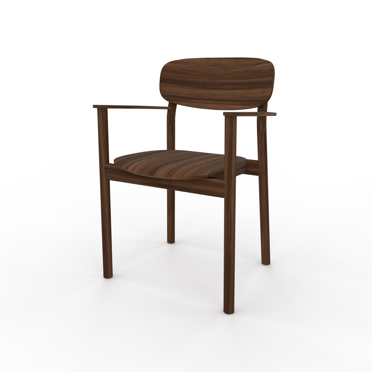 Esszimmerstuhl in Nussbaum 52 x 82 x 58 cm einzigartiges Design