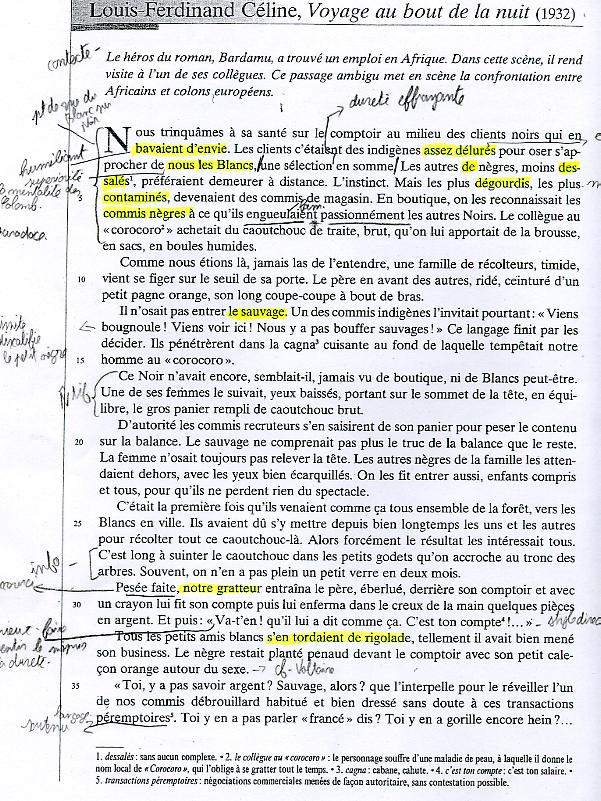 Voyage au bout de la nuit de céline (fiche de lecture) Sophie.