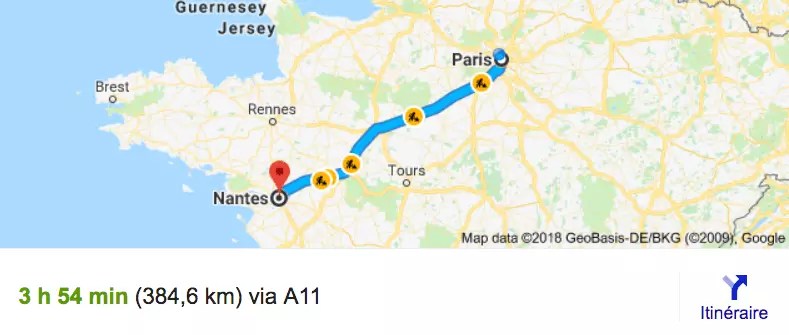 Nantes Amsterdam Distance