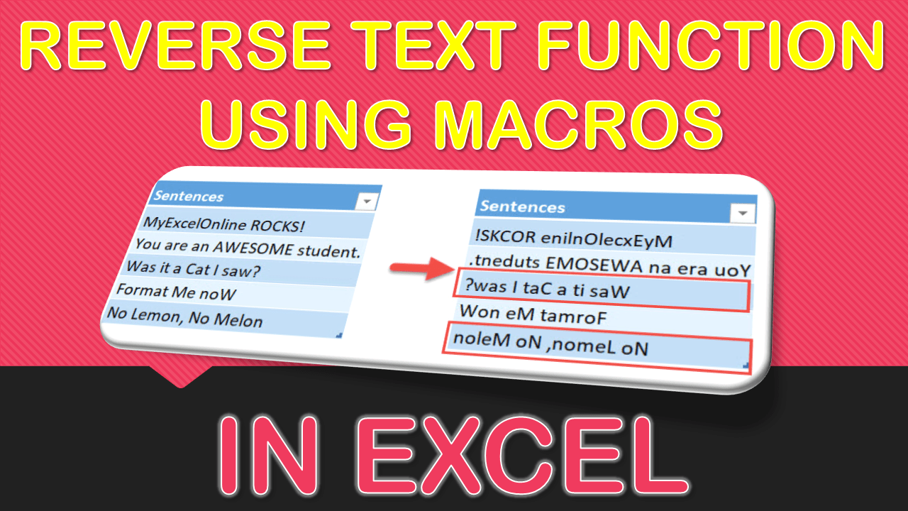 Reverse Text Using Macros Free Microsoft Excel Tutorials