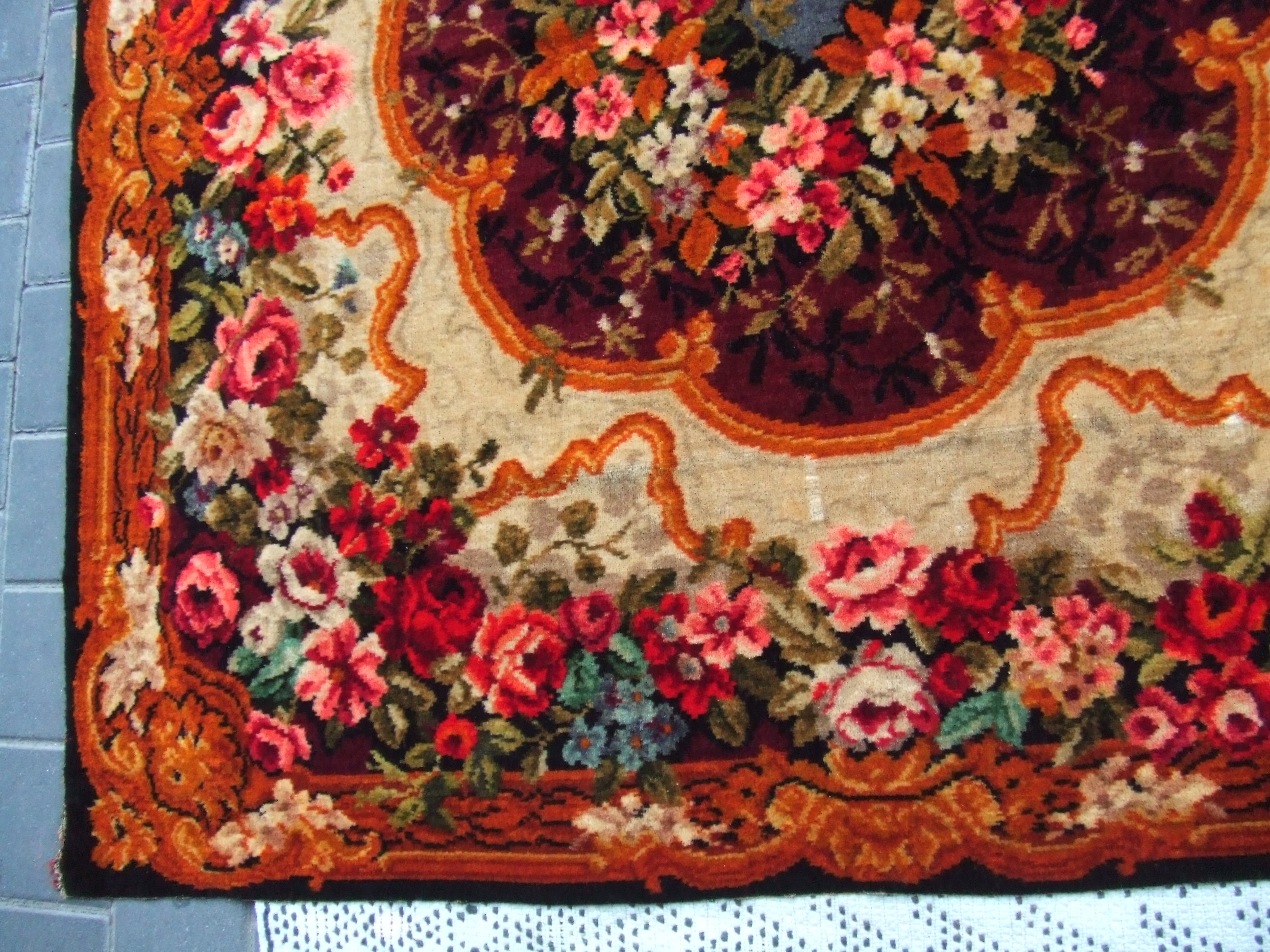 Beautiful antique velvet fabric flower Cover the table or bed eBay