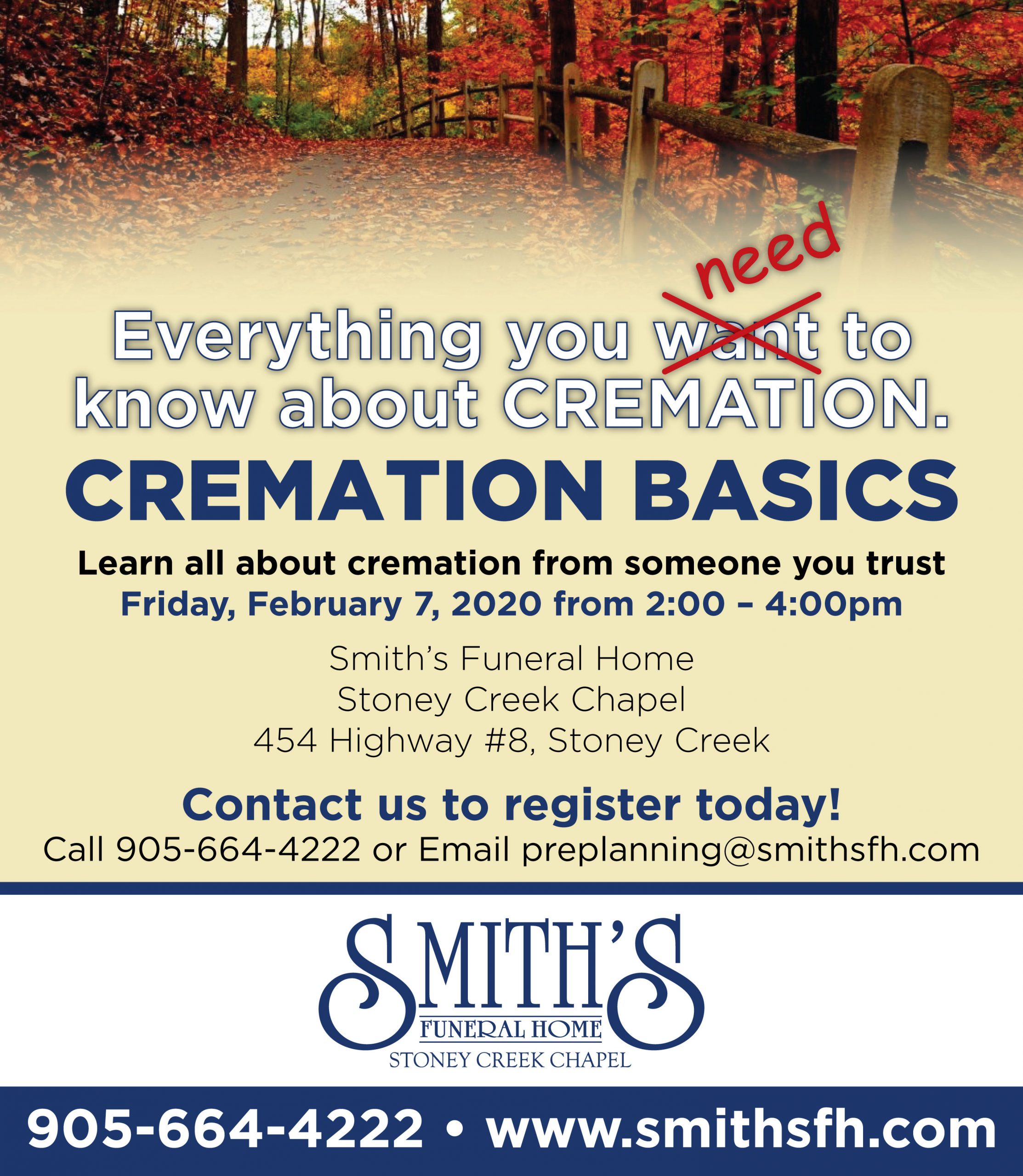 STONEY CREEK, ONTARIO HOSTED BY SMITH'S FUNERAL HOME AND THE CANADIAN