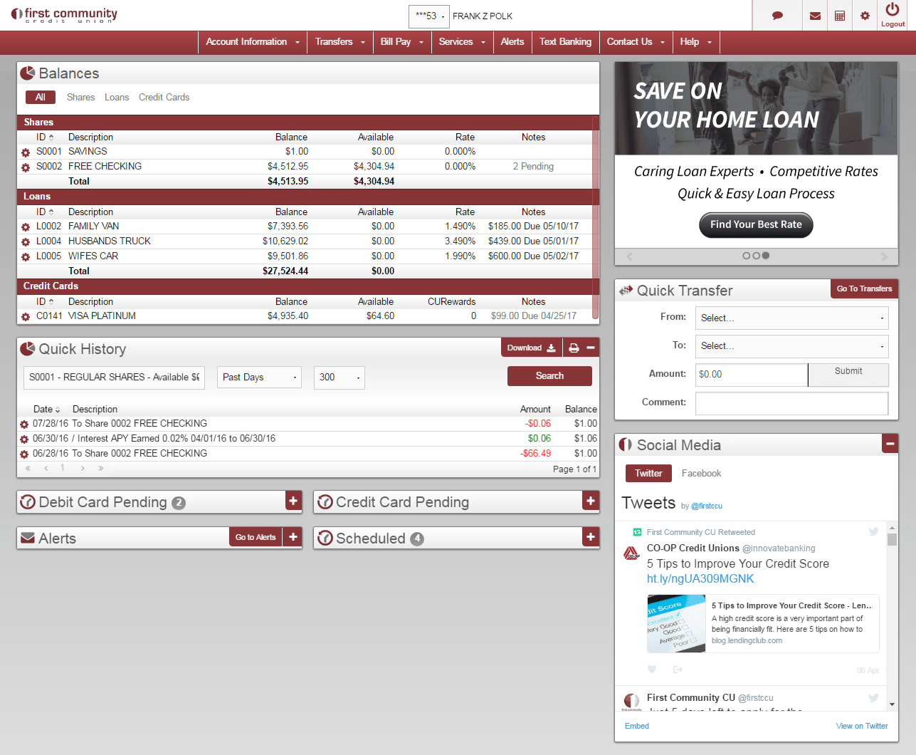 New Online Banking Features First Community Credit Union