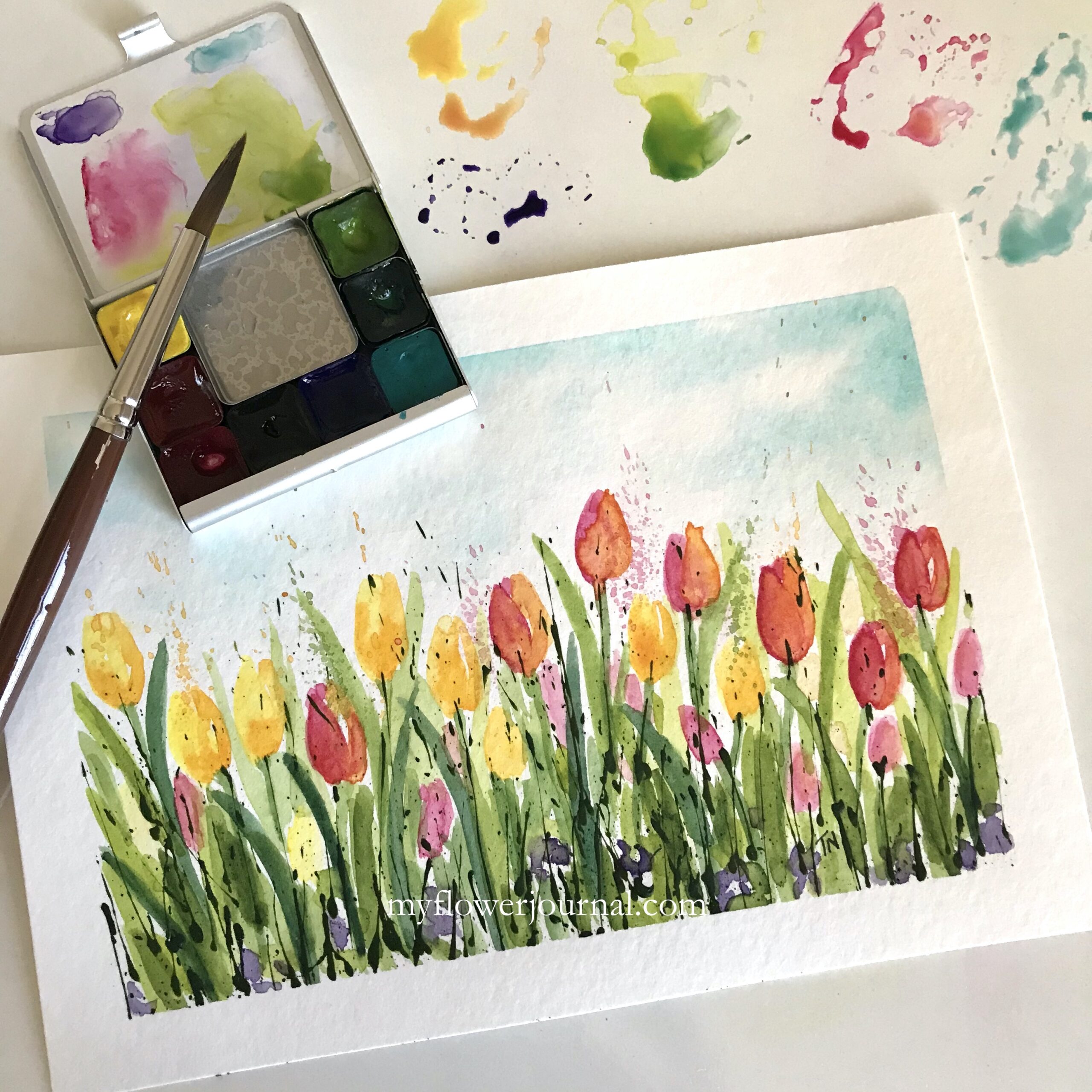 Easy Watercolor Tulip Tutorial My Flower Journal