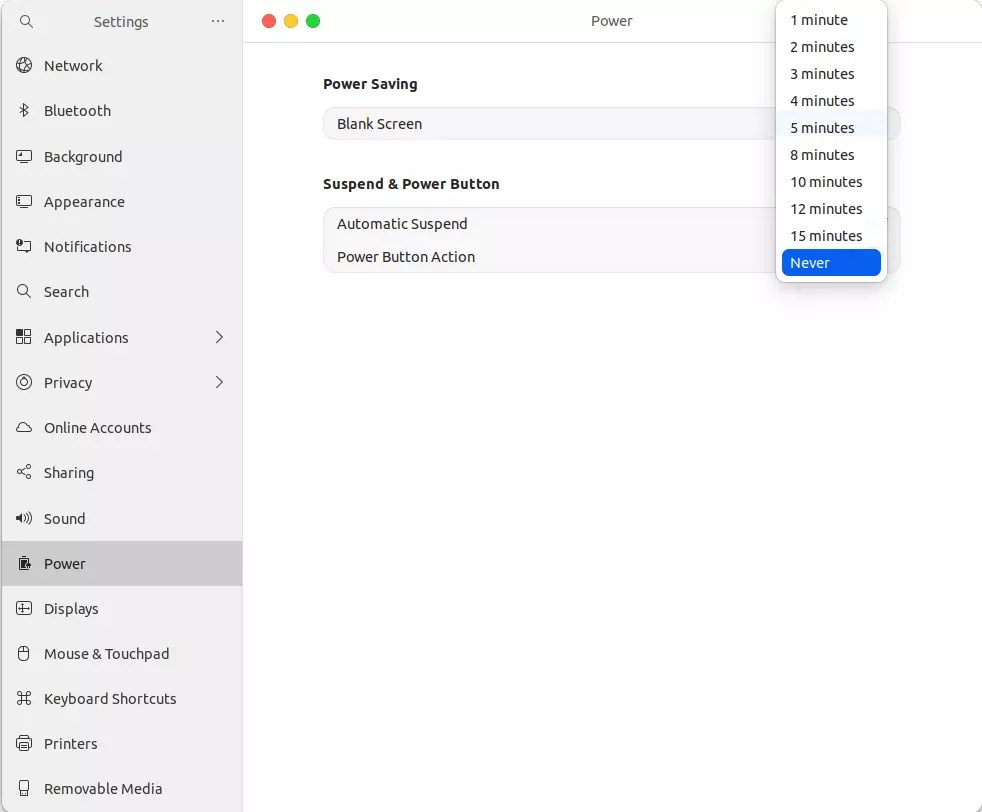 如何防止 Ubuntu 进入睡眠模式 myfreax