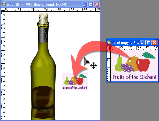 Label a bottle using the 3D Transform Filter in a Tutorial