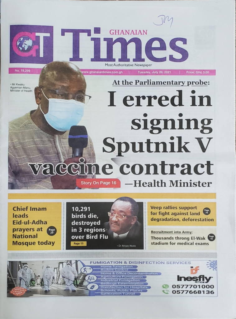 Today's front pages Tuesday, July 20, 2021