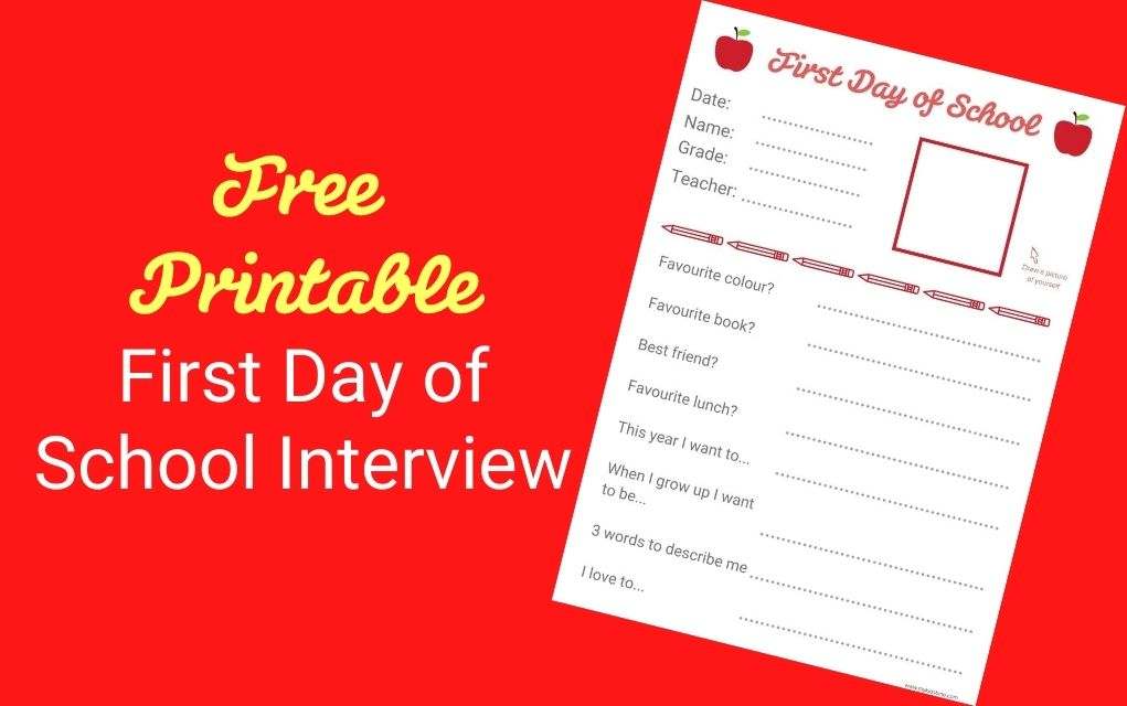 FREE First Day of School Interview Download